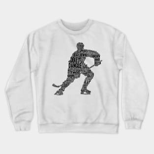 Hockey Player Word Slang Cloud Silhouette Crewneck Sweatshirt